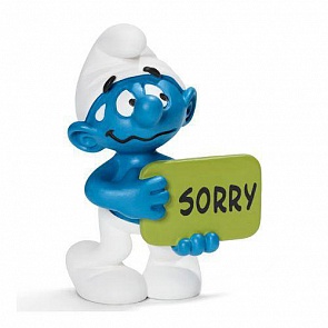 Фигурка из серии Смурфики – Гномик с табличкой Прости (Schleich, 20749k)